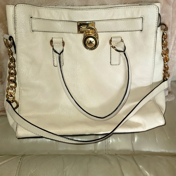 Michael Kors Large Ivory Hamilton Satchel - Picture 1 of 6